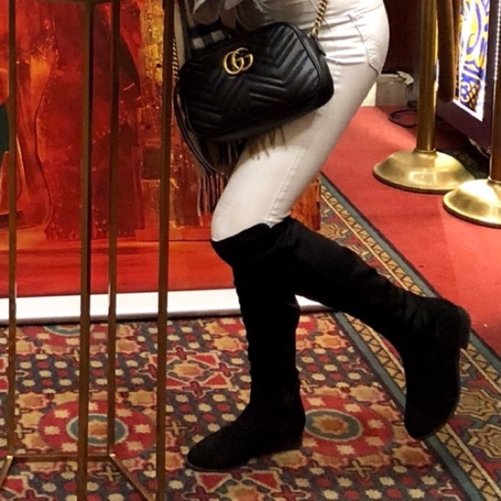 Black knee high boots